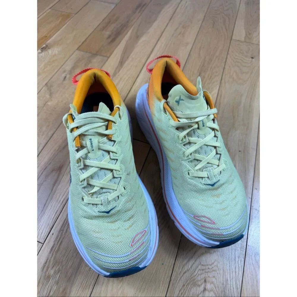 Hoka Bondi X Yellow Shoes Size 9D